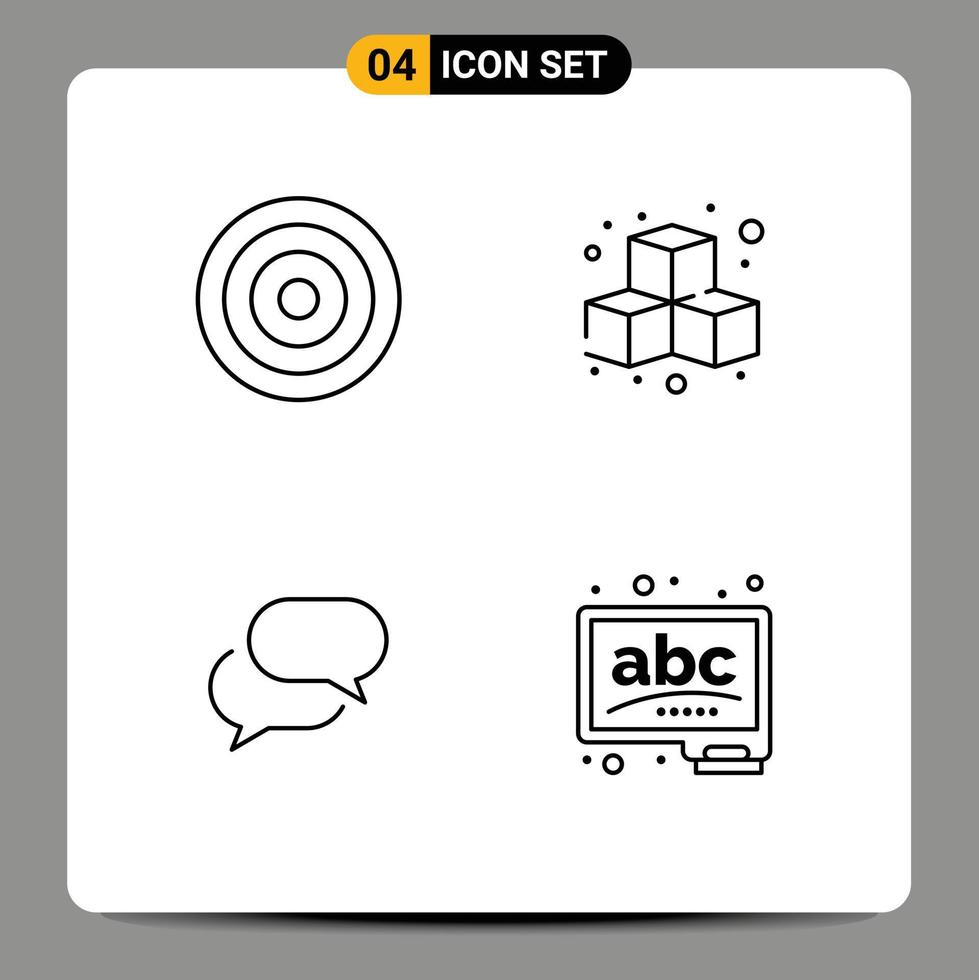 4 Creative Icons Modern Signs and Symbols of basic chat user game mail Editable Vector Design Elements