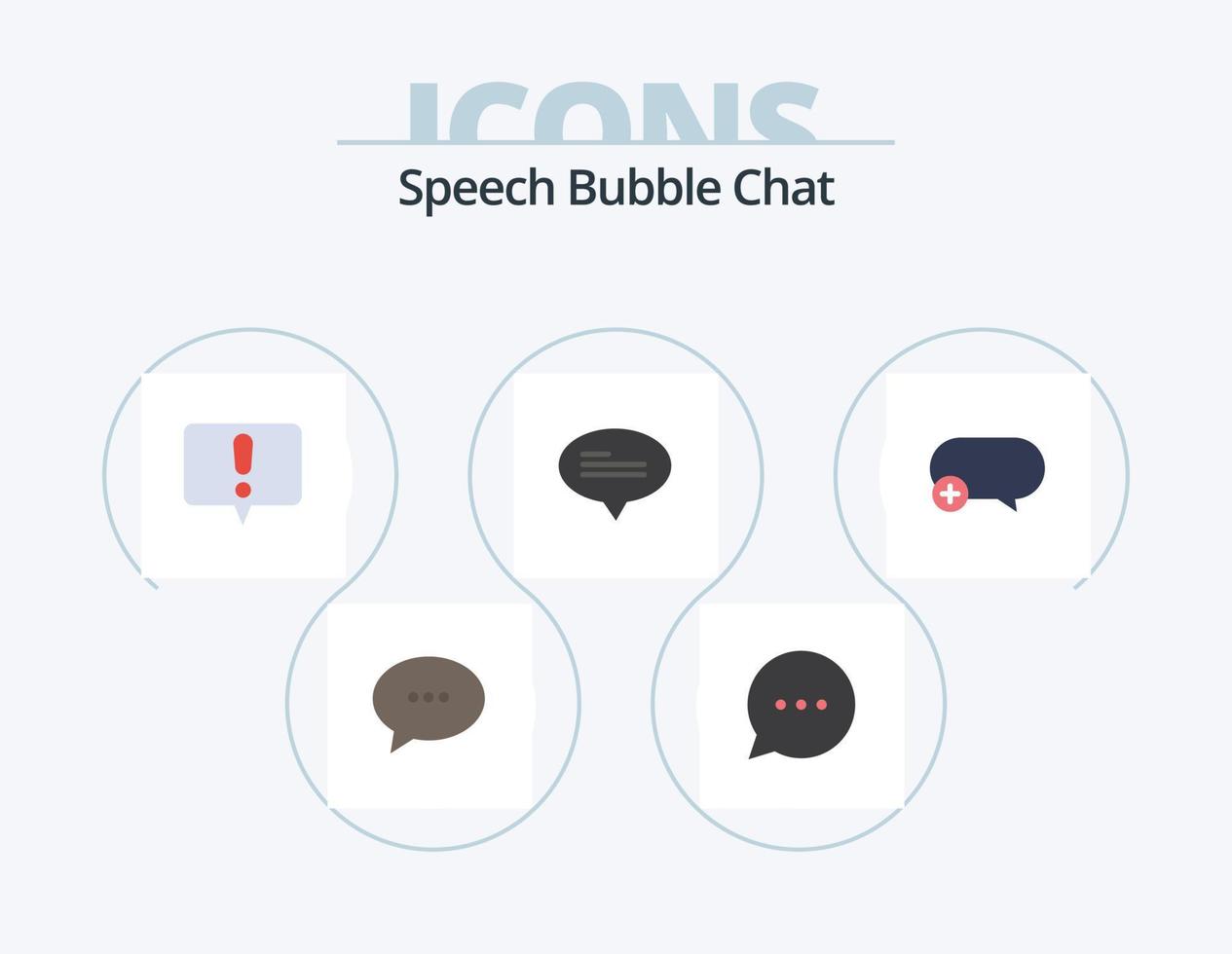 paquete de iconos planos de chat 5 diseño de iconos. . mensaje. charlar. comentario. mensajes vector