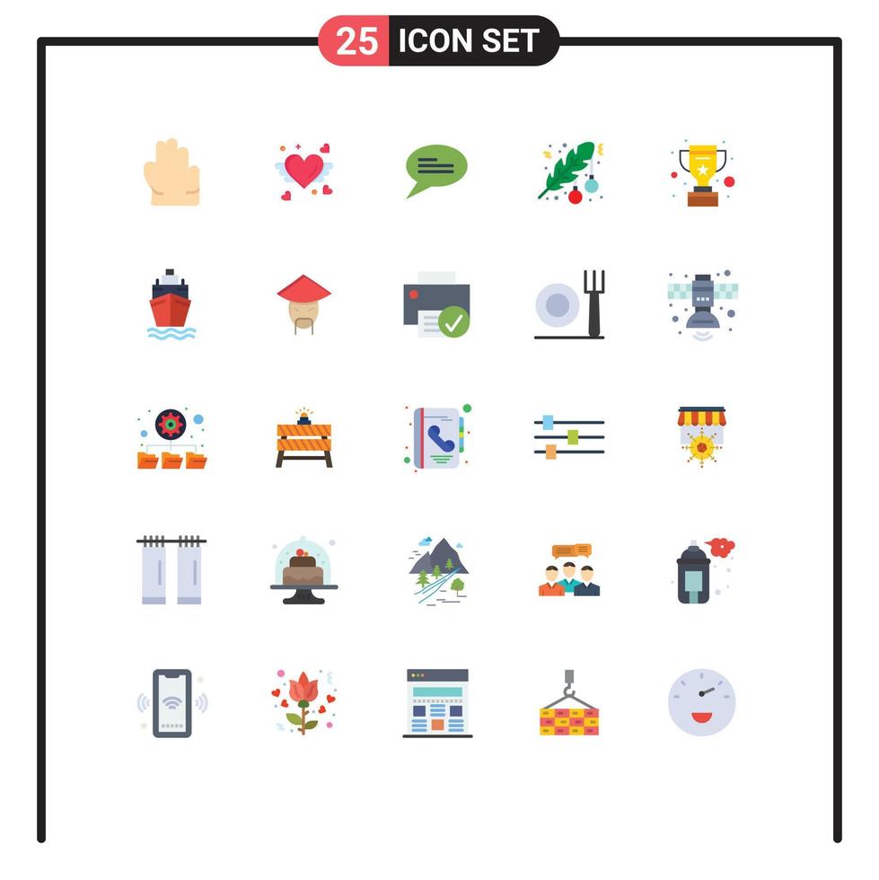 Set of 25 Modern UI Icons Symbols Signs for reward trophy messages cup dot Editable Vector Design Elements