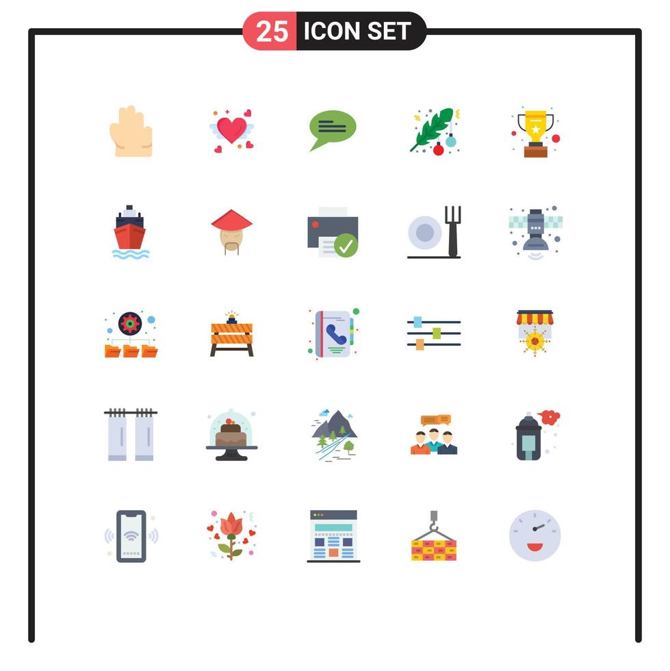 conjunto de 25 iconos de interfaz de usuario modernos signos de símbolos para mensajes de trofeo de recompensa elementos de diseño vectorial editables de puntos de copa vector