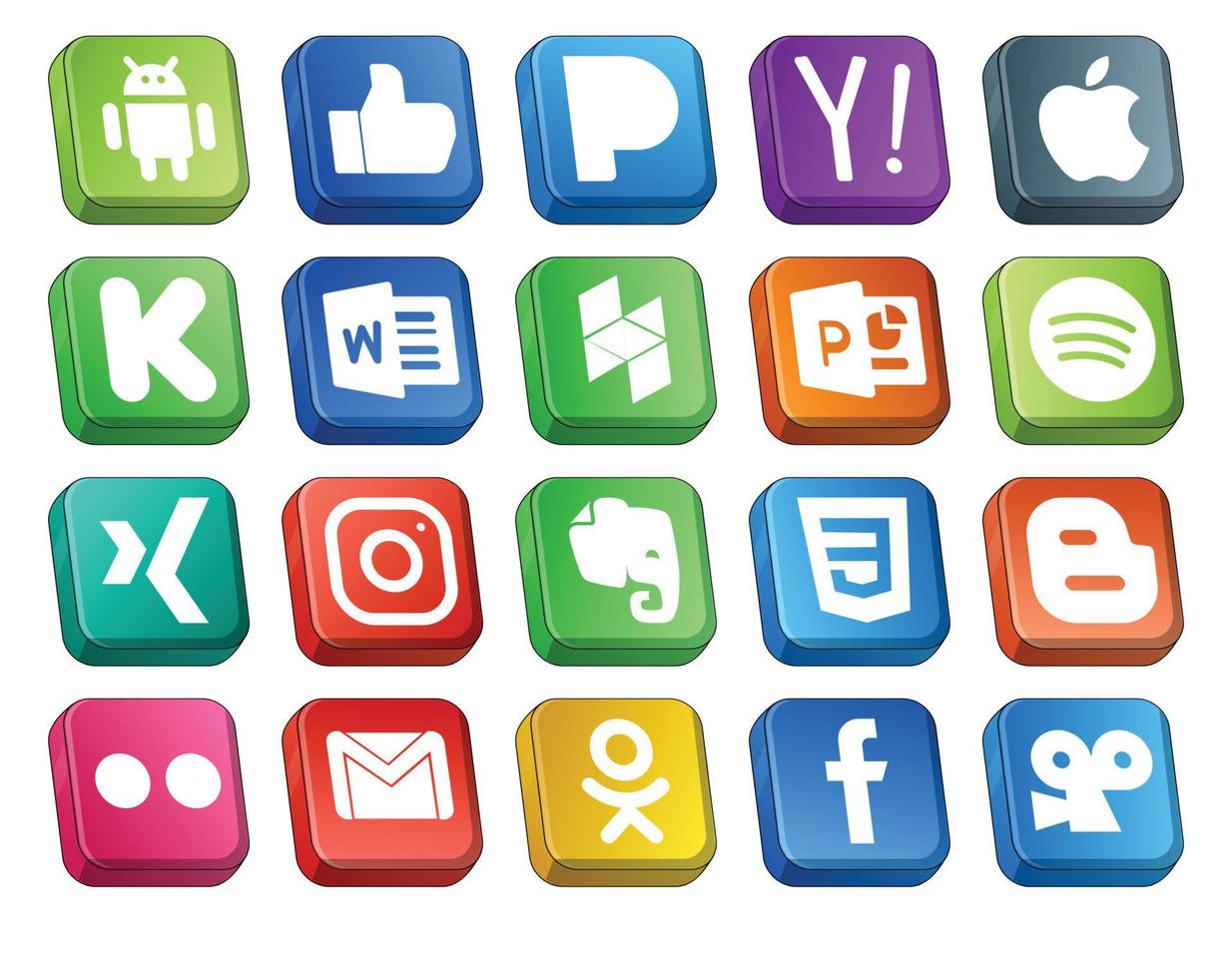 20 Social Media Icon Pack Including gmail blogger houzz css instagram ...
