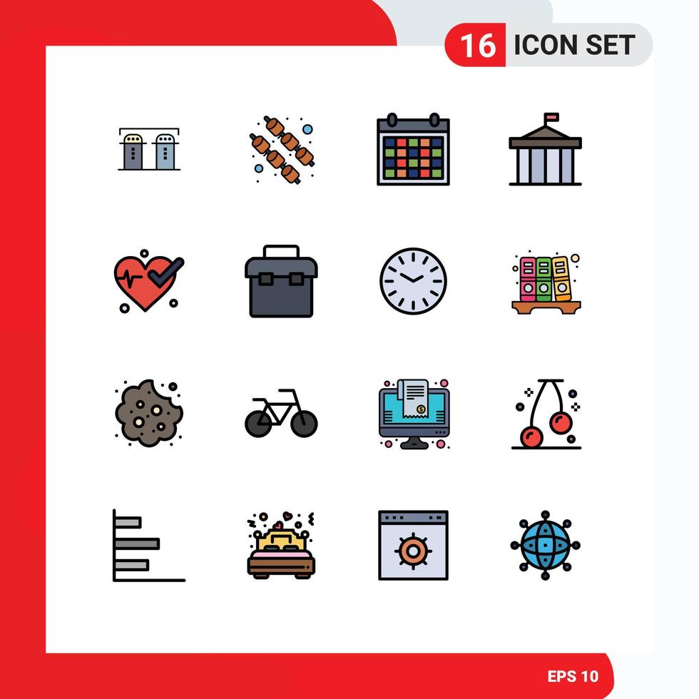 16 iconos creativos signos y símbolos modernos de las columnas del calendario de la corte médica acrópolis elementos de diseño de vectores creativos editables