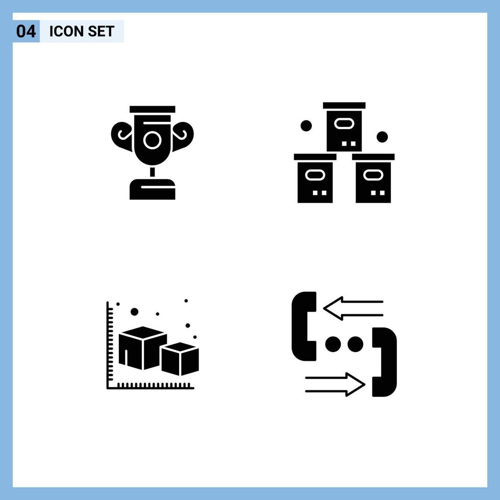 4 Creative Icons Modern Signs and Symbols of education cube box packaging object Editable Vector Design Elements