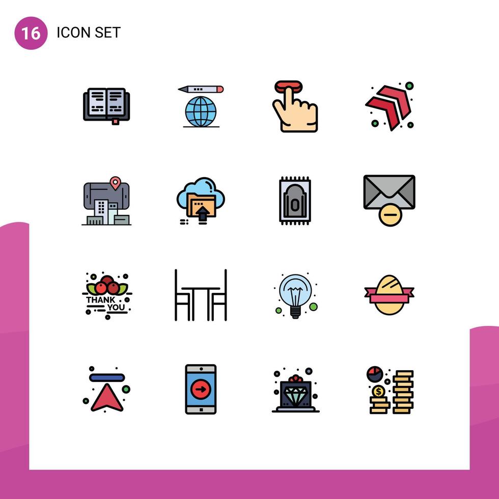 16 iconos creativos signos y símbolos modernos de flecha tecnología de gestos aumentada realidad elementos de diseño de vectores creativos editables