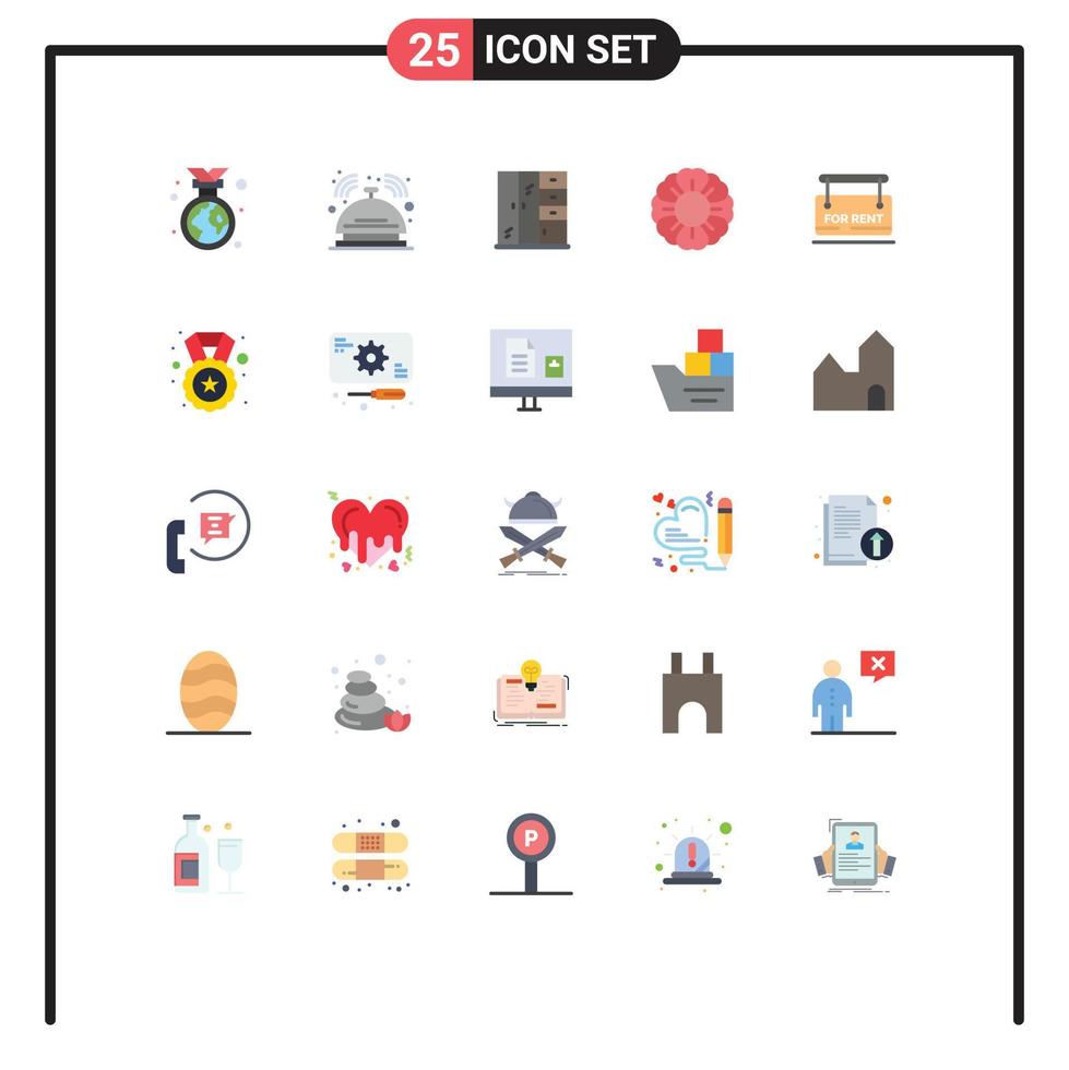 Modern Set of 25 Flat Colors and symbols such as for rent board service summer flower Editable Vector Design Elements