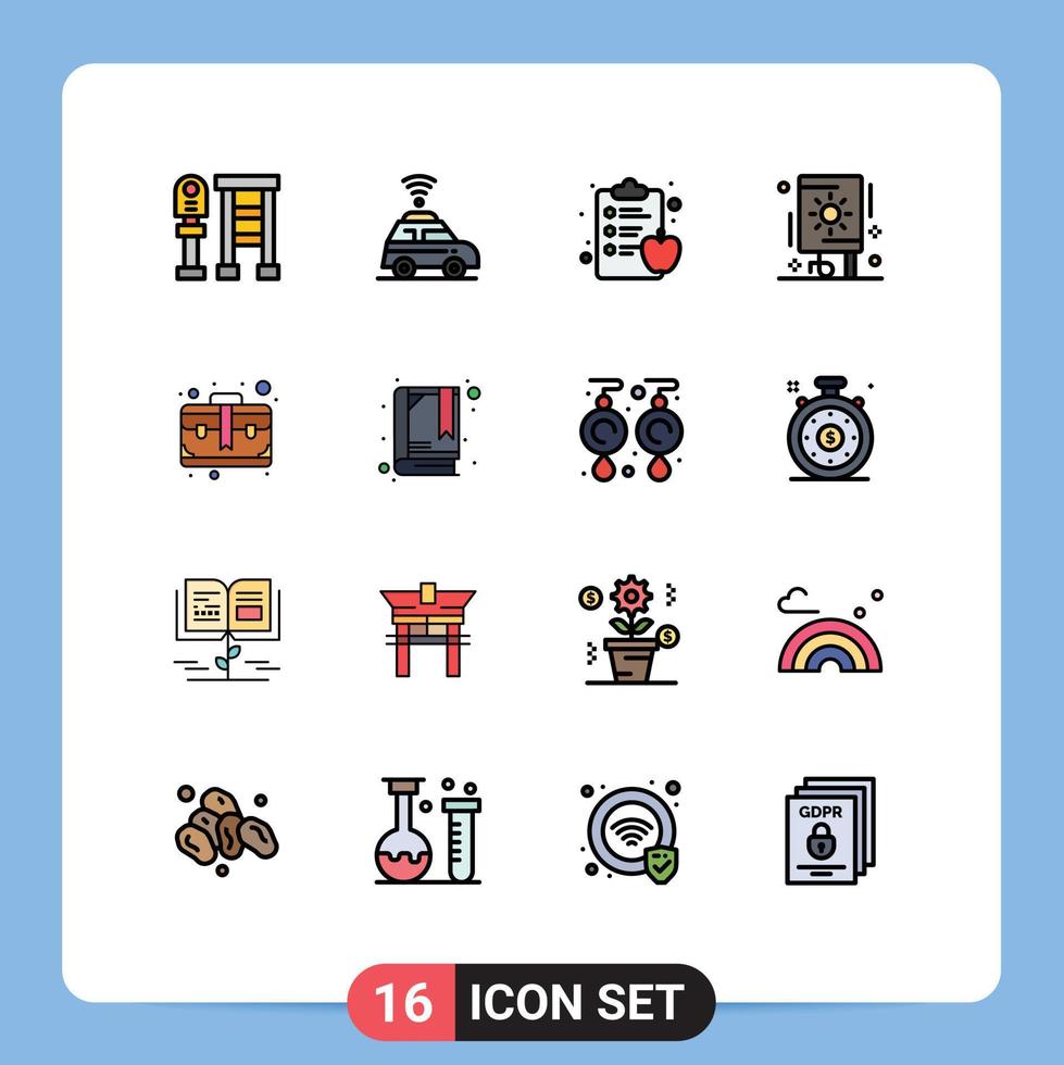 Stock Vector Icon Pack of 16 Line Signs and Symbols for case brief diet bag fireworks Editable Creative Vector Design Elements