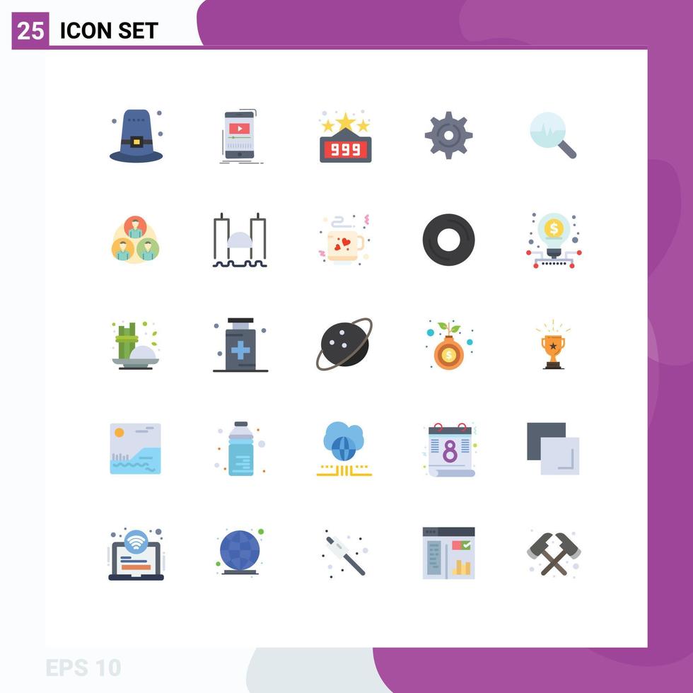 Set of 25 Modern UI Icons Symbols Signs for graph graphic mobile setting internet Editable Vector Design Elements