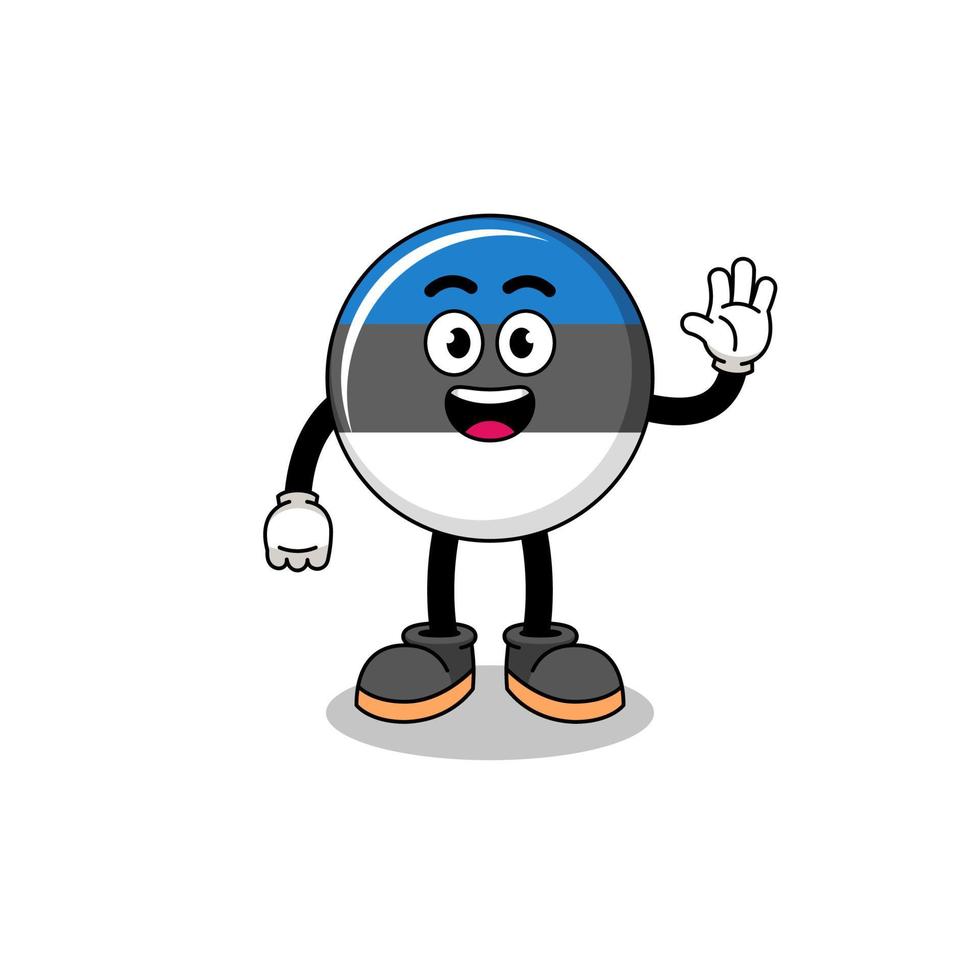 estonia flag cartoon doing wave hand gesture vector