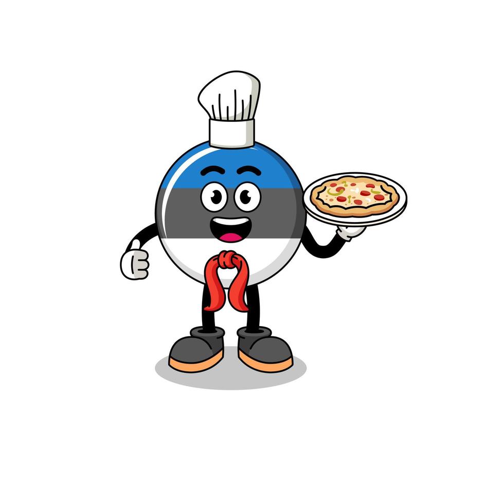 Illustration of estonia flag as an italian chef vector