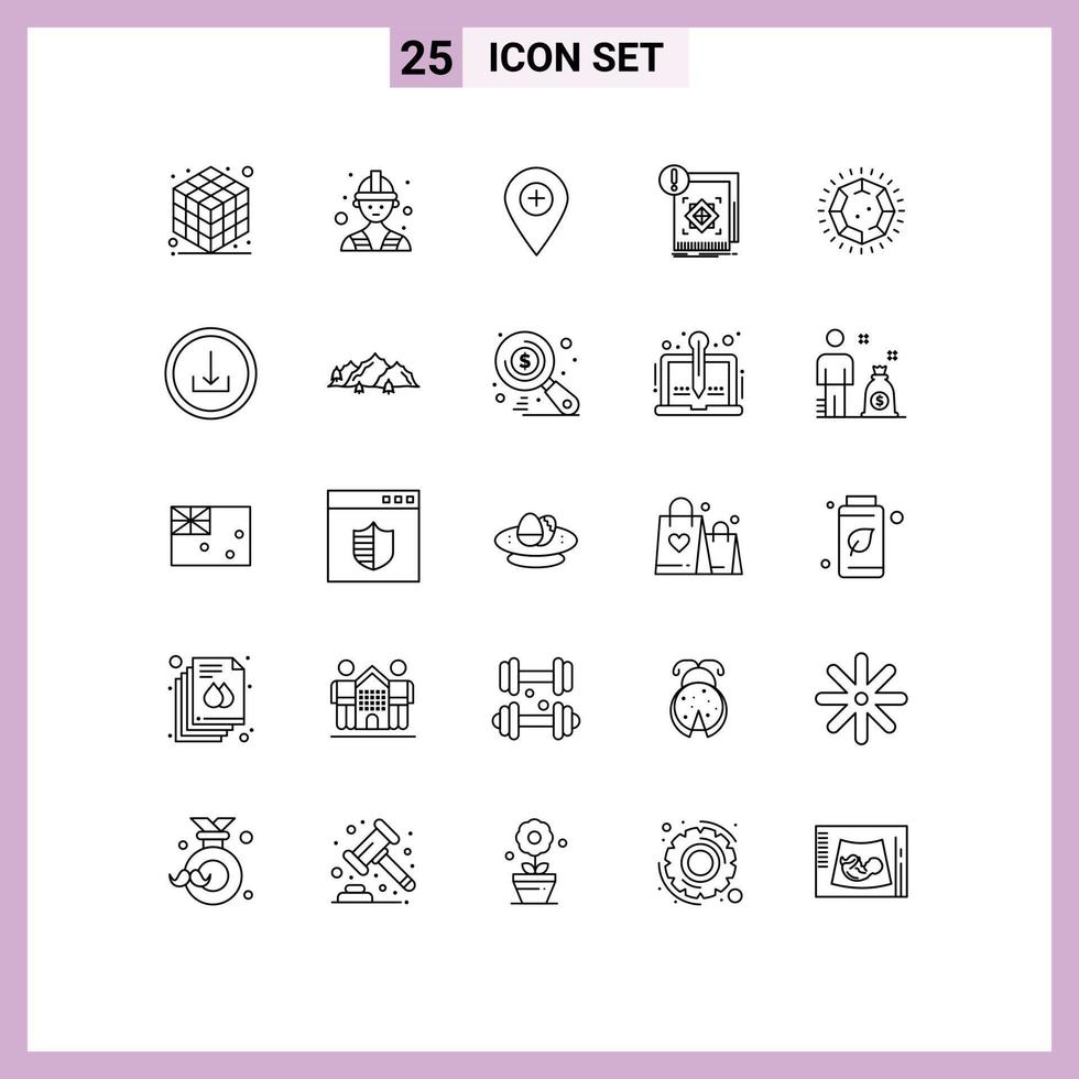 25 Thematic Vector Lines and Editable Symbols of gem alert map information standard Editable Vector Design Elements