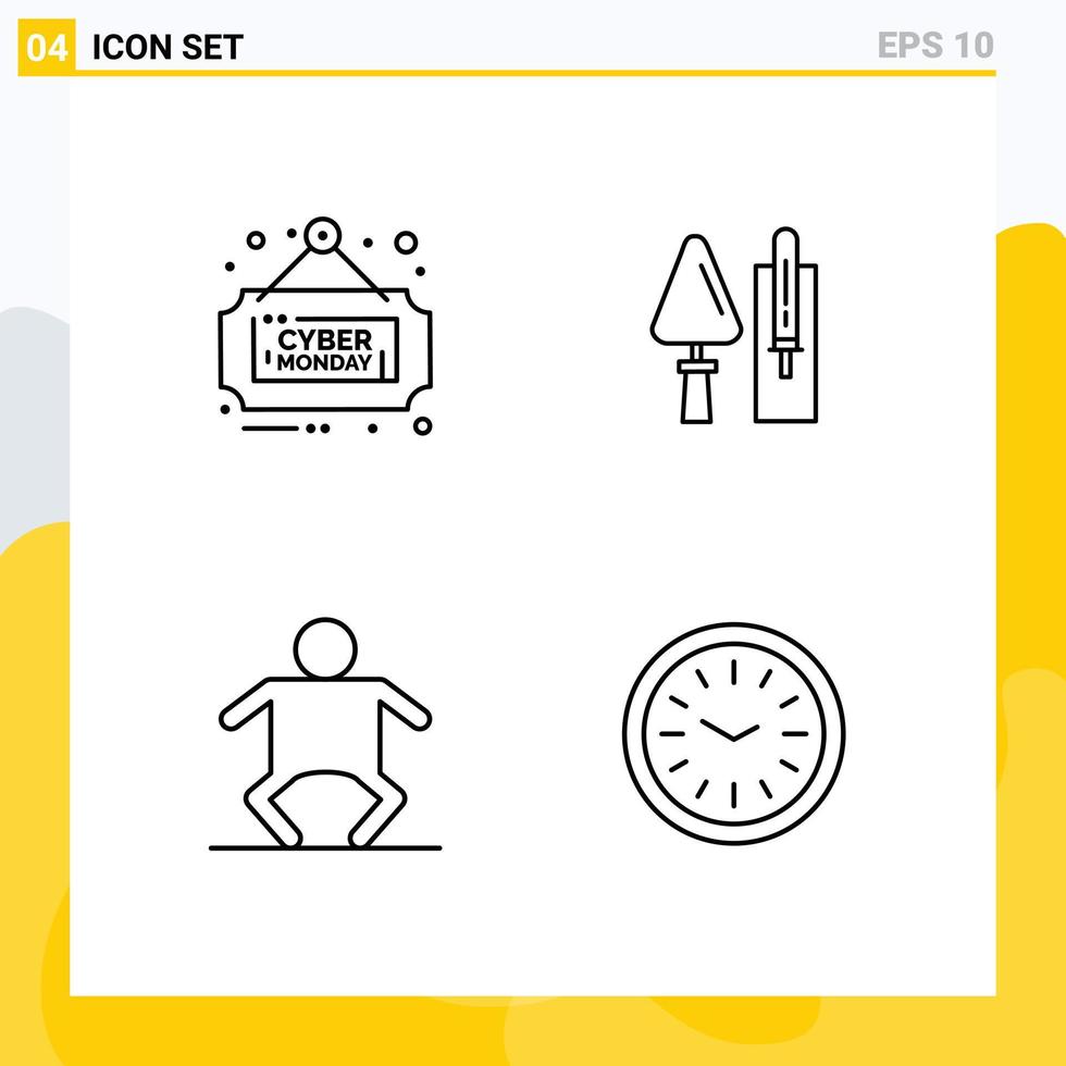 4 Universal Filledline Flat Colors Set for Web and Mobile Applications board baby sale construction kid Editable Vector Design Elements