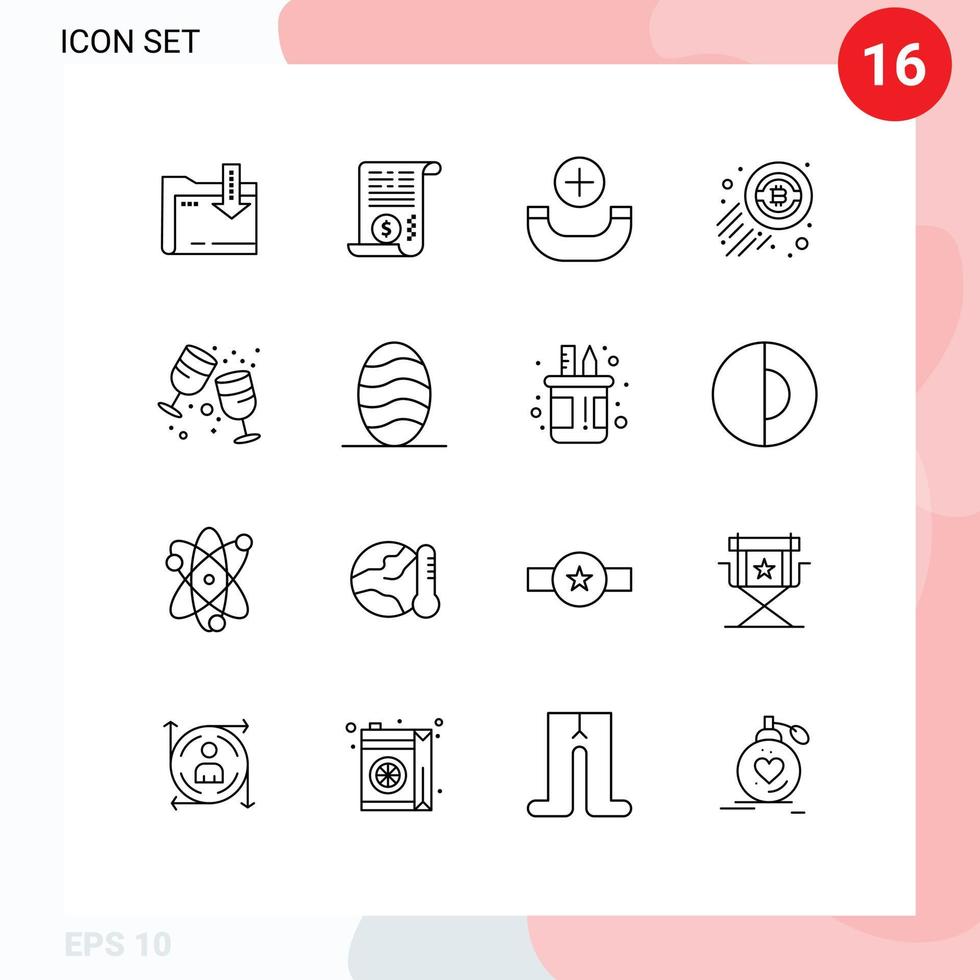 16 Thematic Vector Outlines and Editable Symbols of party drink call birthday trading Editable Vector Design Elements