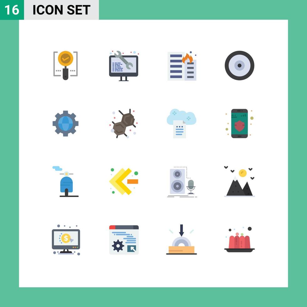 Set of 16 Modern UI Icons Symbols Signs for web multimedia web development mobile house Editable Pack of Creative Vector Design Elements