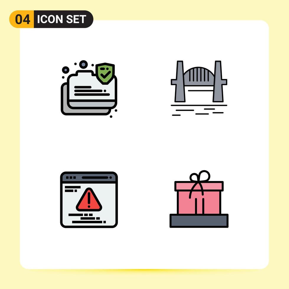 4 Creative Icons Modern Signs and Symbols of connection development secure citysets error Editable Vector Design Elements
