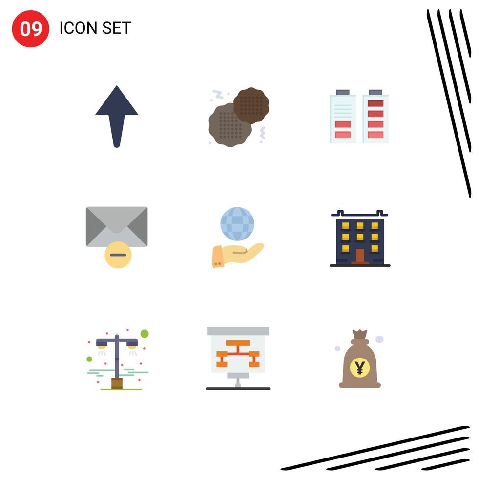 9 Universal Flat Colors Set for Web and Mobile Applications building services full modern business Editable Vector Design Elements