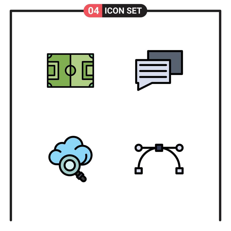 4 Universal Filledline Flat Colors Set for Web and Mobile Applications field research pitch education anchor Editable Vector Design Elements