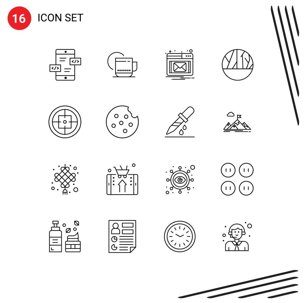User Interface Pack of 16 Basic Outlines of military army email skin wound infection Editable Vector Design Elements