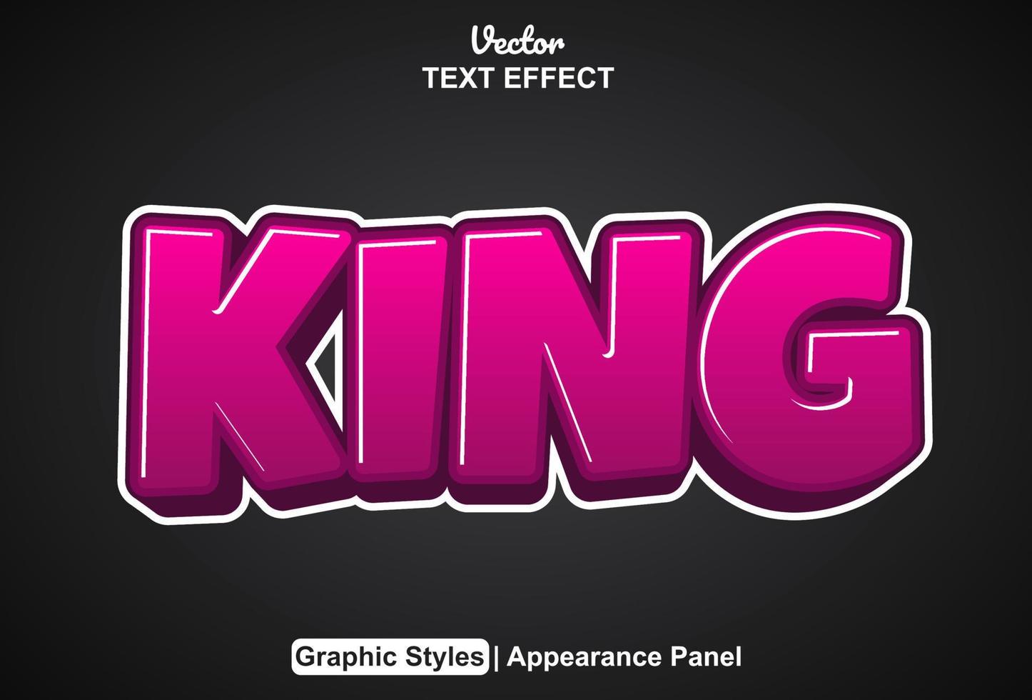 king text effect with graphic style and editable. vector