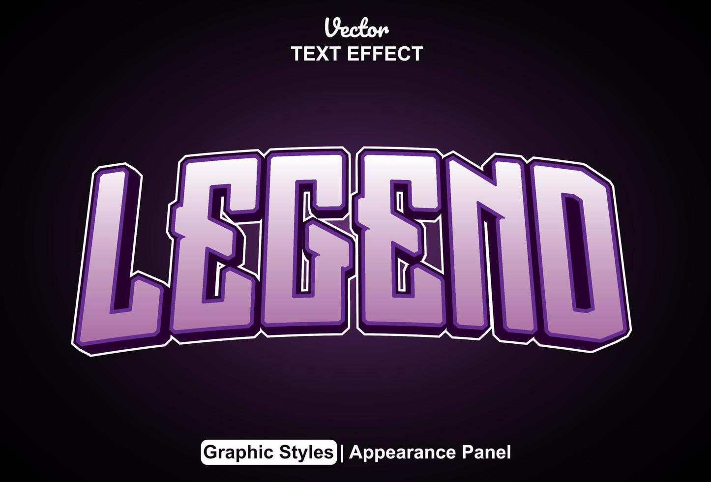 legend text effect with graphic style and editable. vector