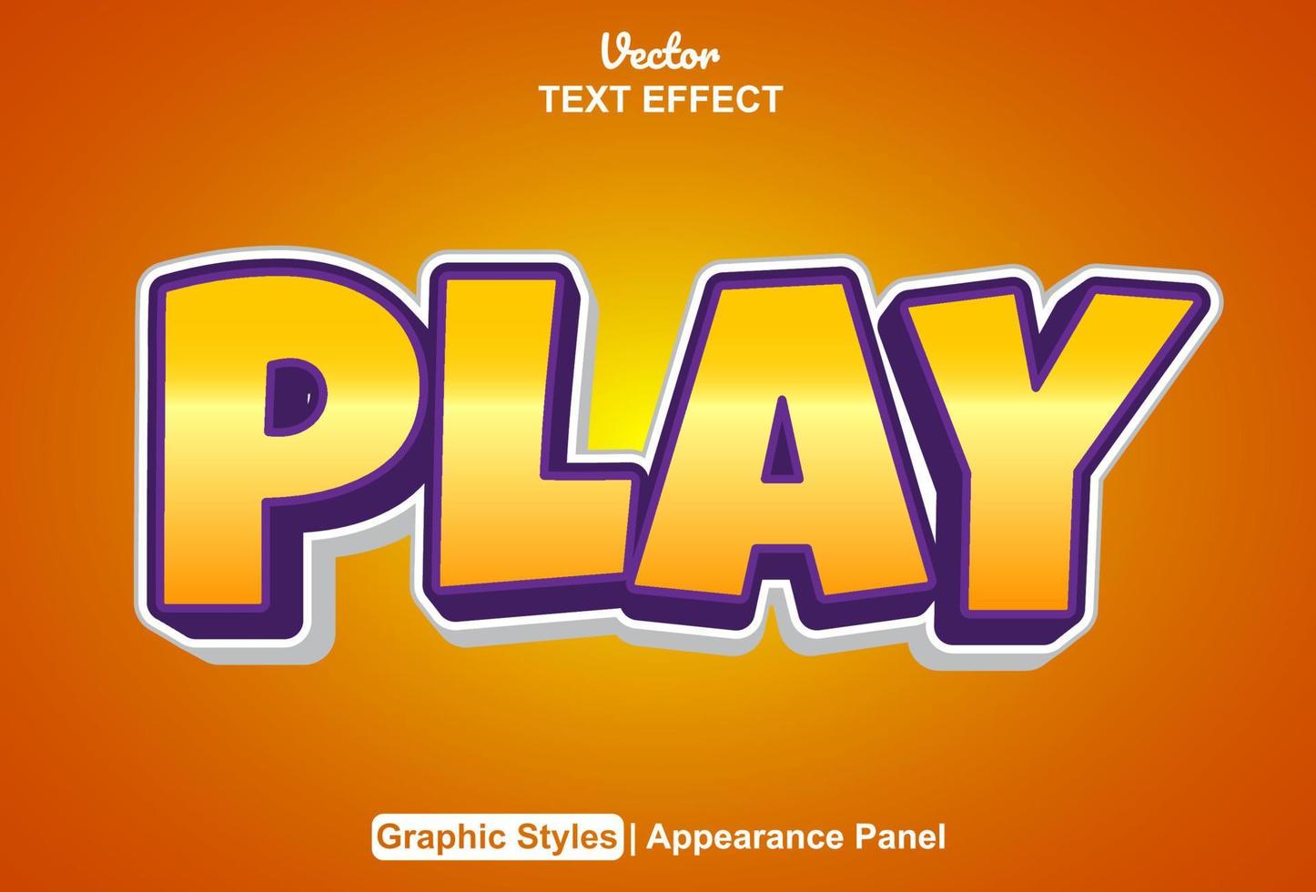 text effect play with graphic style and editable. vector