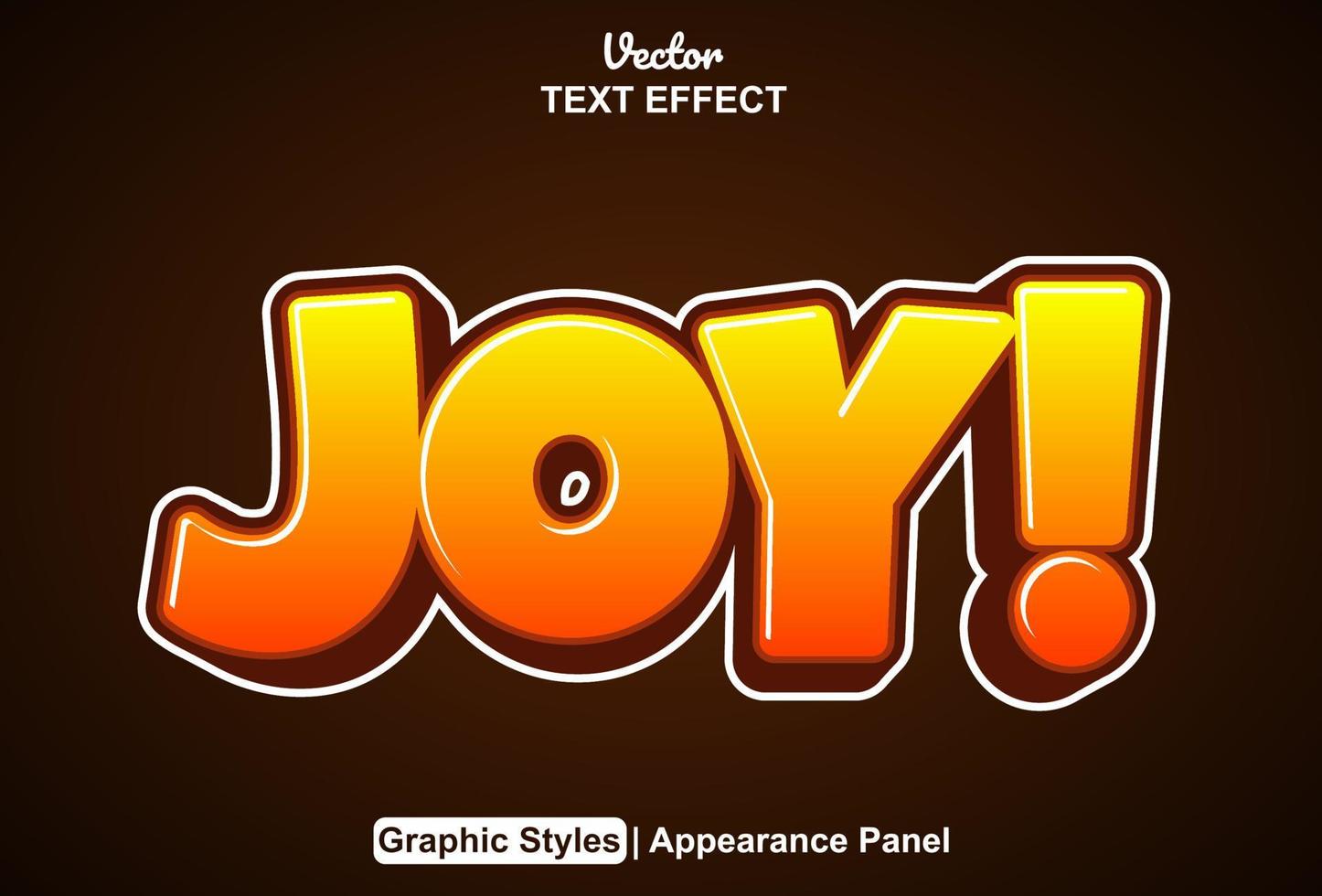 joy text effect with graphic style and editable. vector
