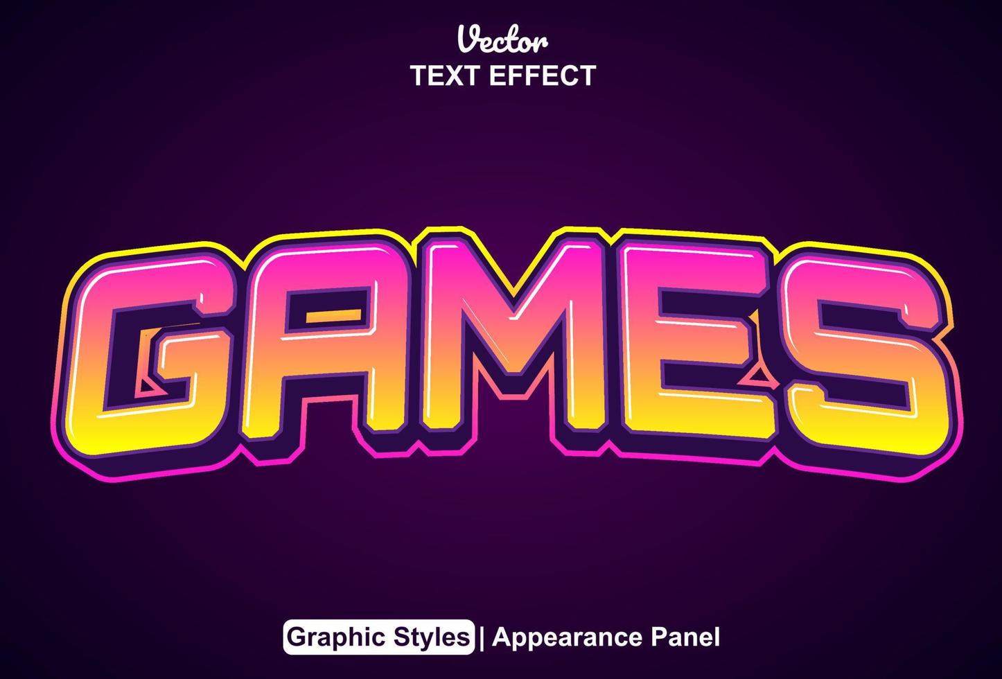 Games text effects with graphic style and editable. vector