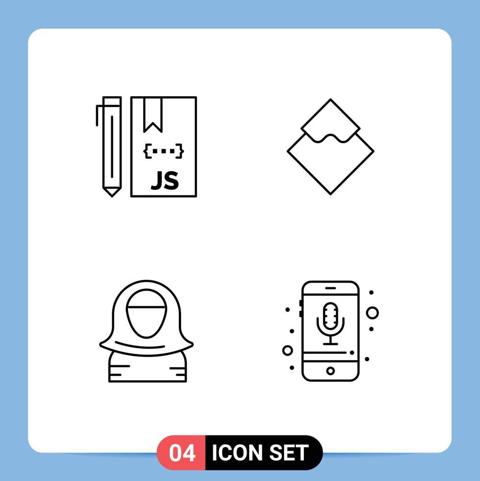 Set of 4 Modern UI Icons Symbols Signs for cloud currency development coin avatar Editable Vector Design Elements