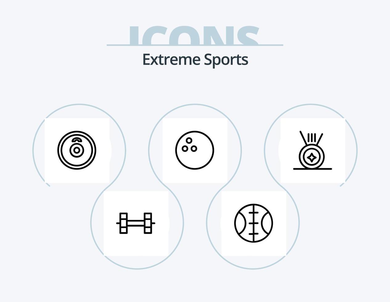 paquete de iconos de línea deportiva 5 diseño de iconos. . deporte. vector