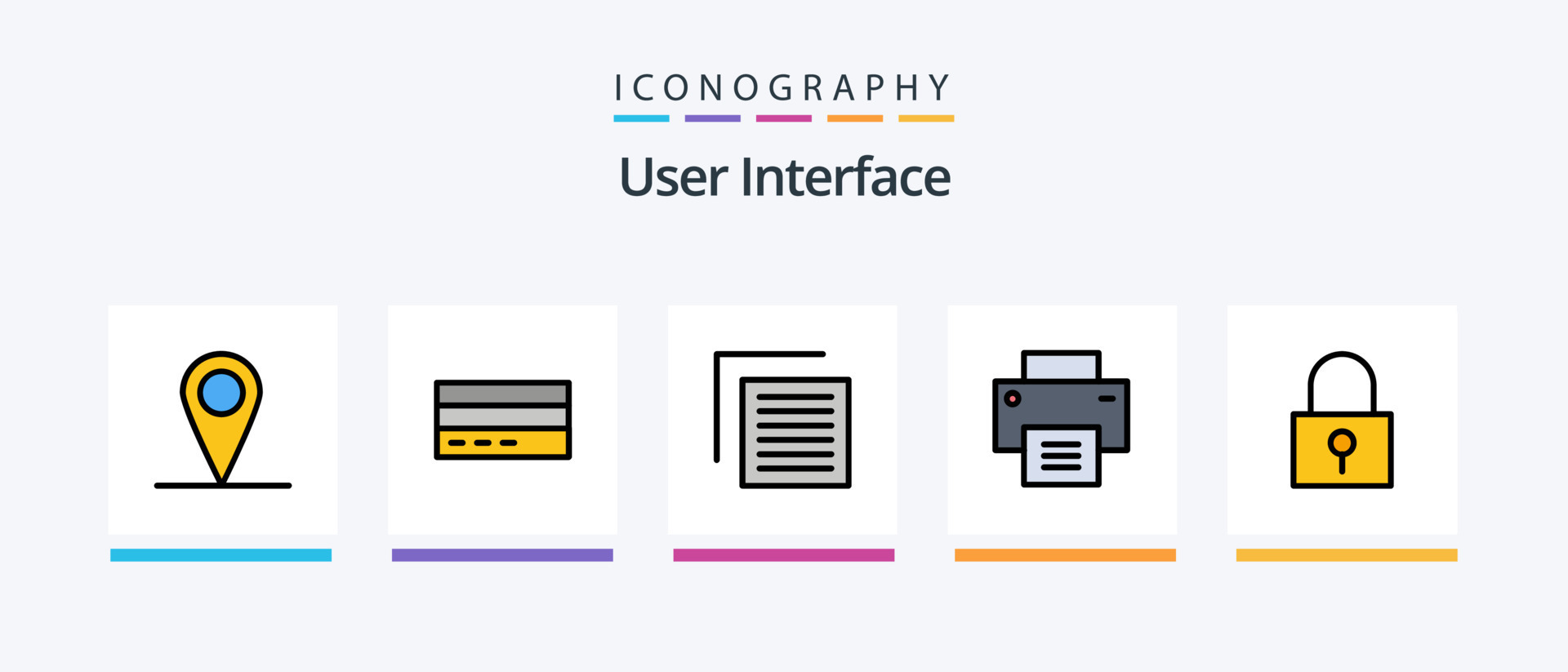 User Interface Line Filled 5 Icon Pack Including interface. file. interface. document. interface