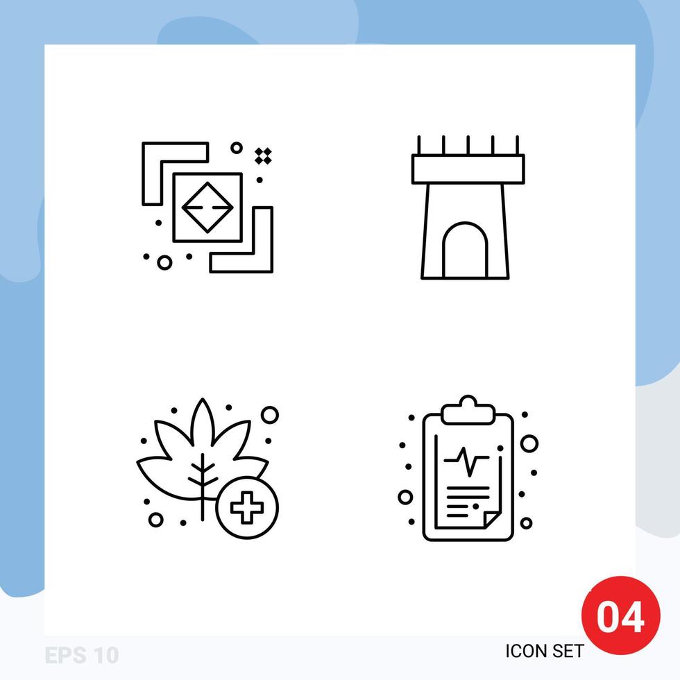 Group of 4 Filledline Flat Colors Signs and Symbols for difference medicine path sand care Editable Vector Design Elements