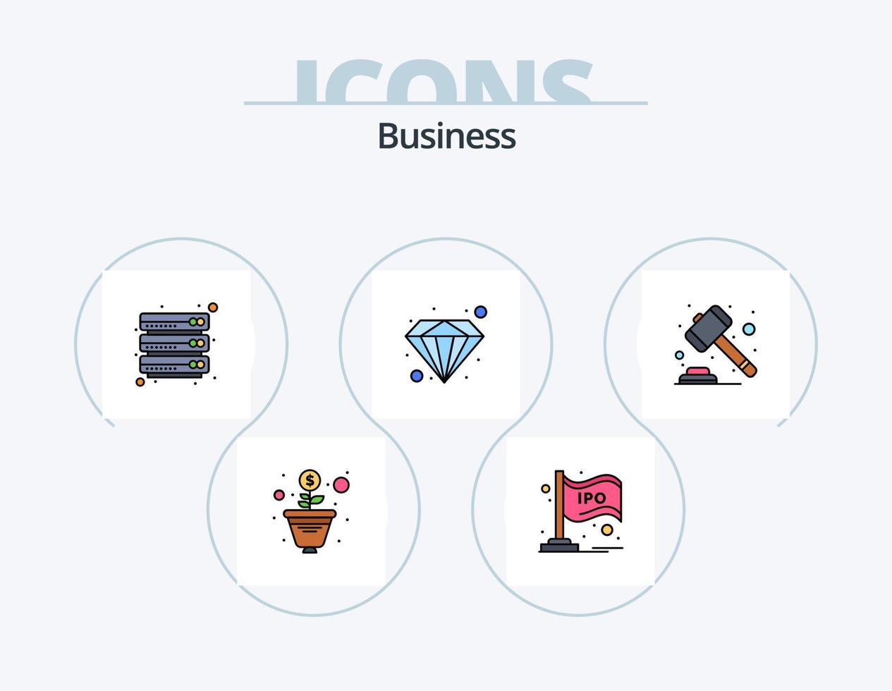 Business Line Filled Icon Pack 5 Icon Design. sign. directions. business. design. line vector