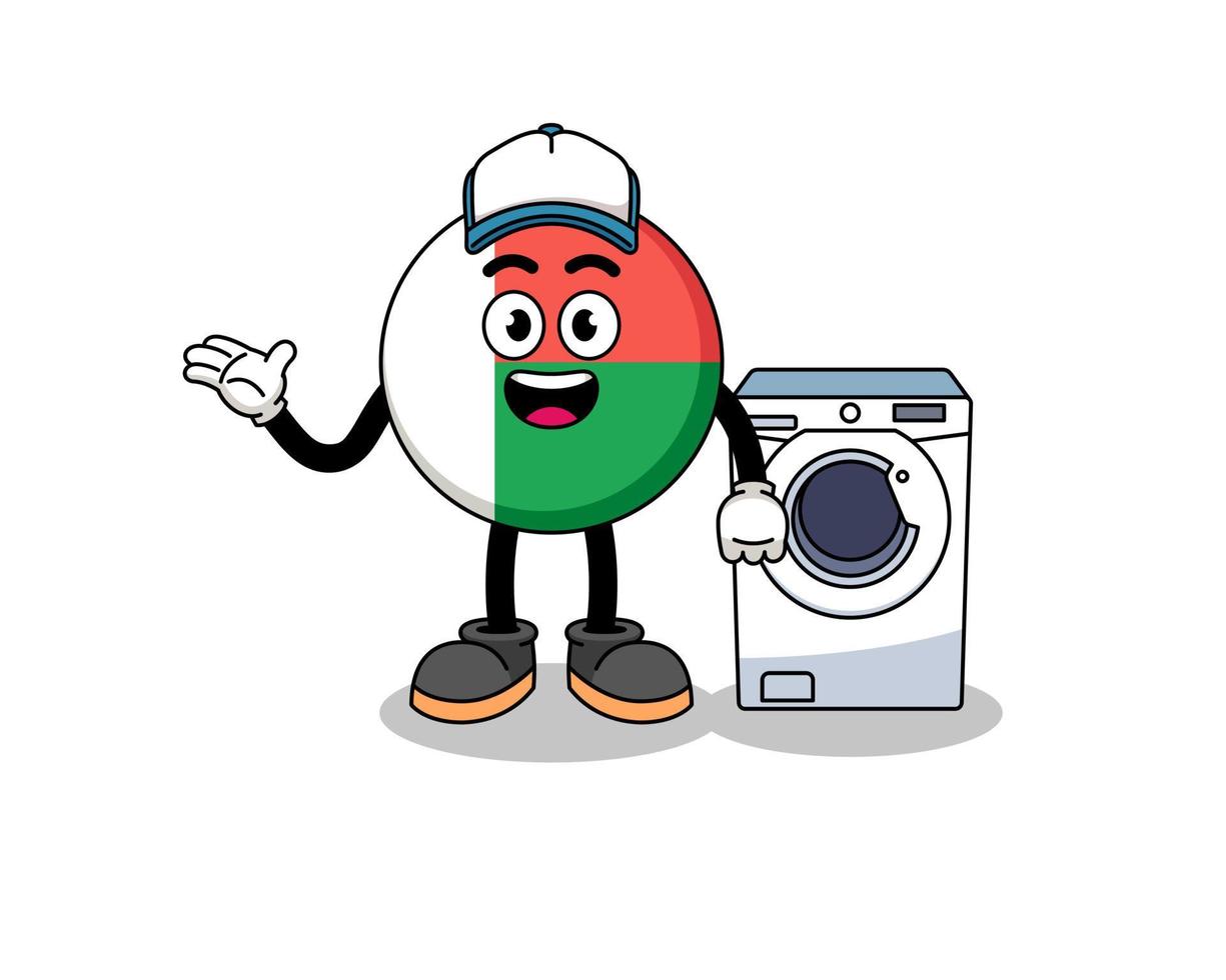 madagascar flag illustration as a laundry man vector