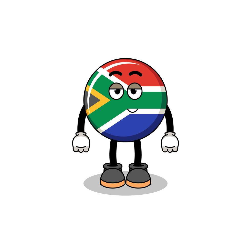 south africa flag cartoon couple with shy pose vector