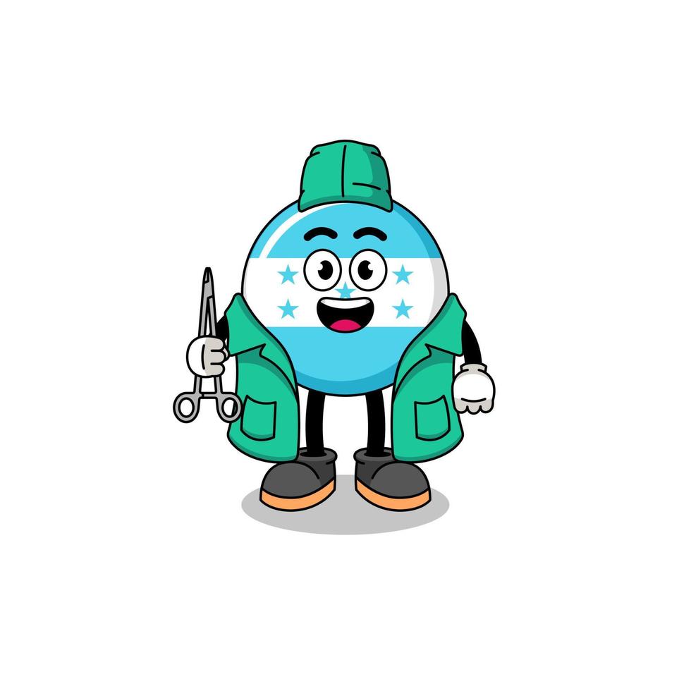 Illustration of honduras flag mascot as a surgeon vector