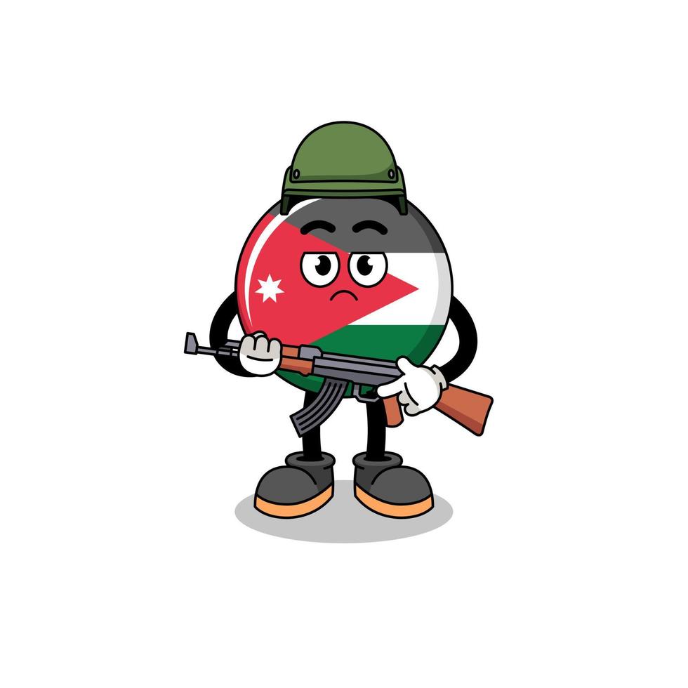 Cartoon of jordan flag soldier vector