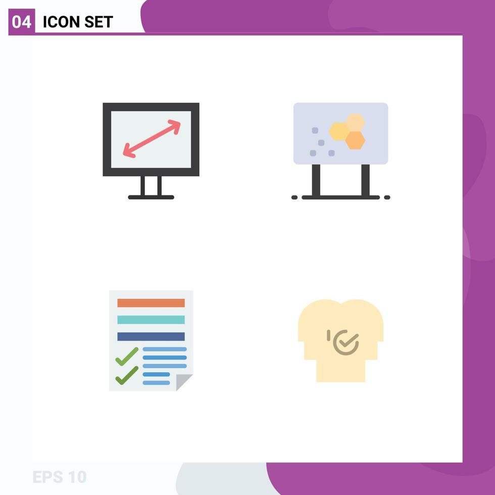 Flat Icon Pack of 4 Universal Symbols of diagonal file biochemistry formula paper Editable Vector Design Elements