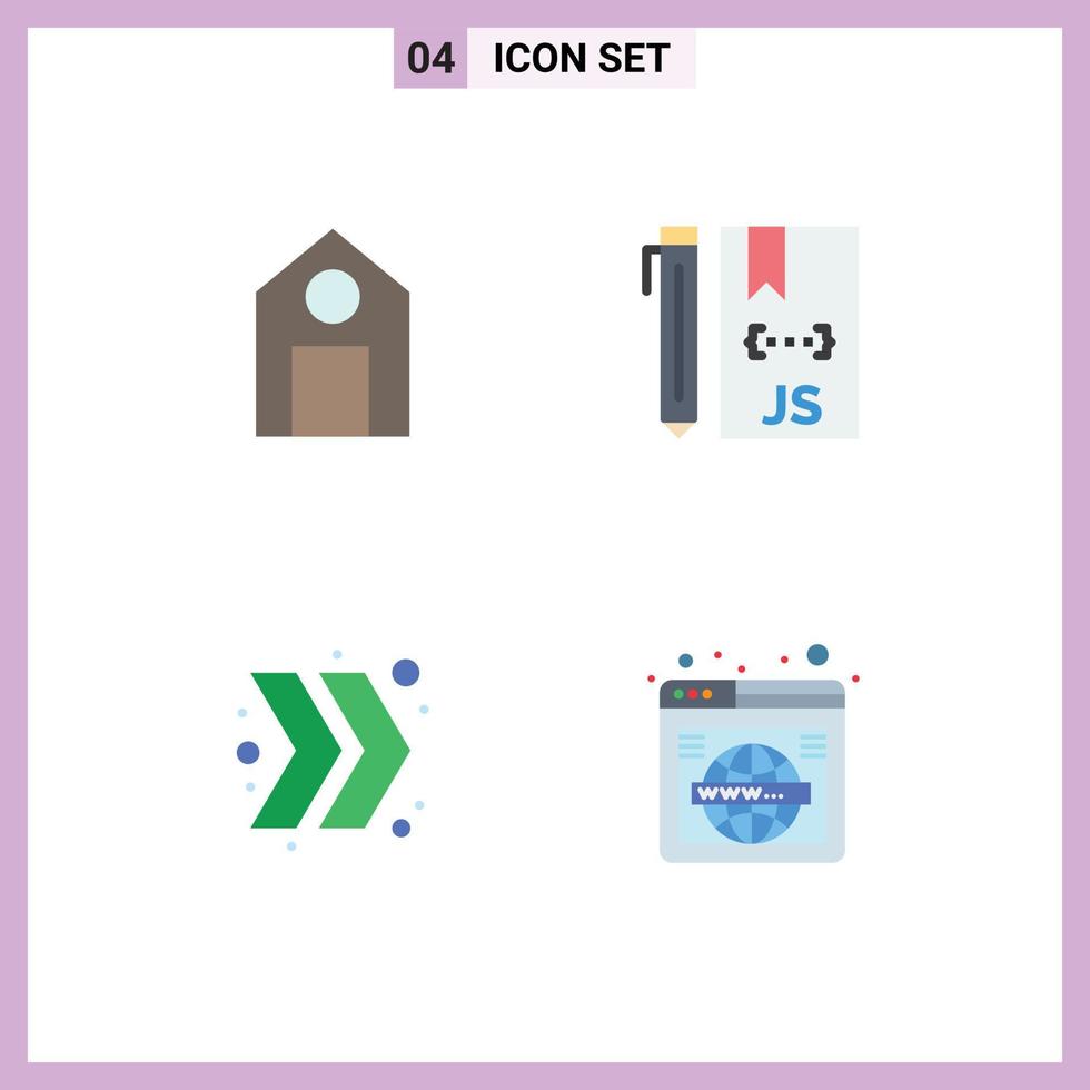 4 Flat Icon concept for Websites Mobile and Apps education arrow science develop right Editable Vector Design Elements