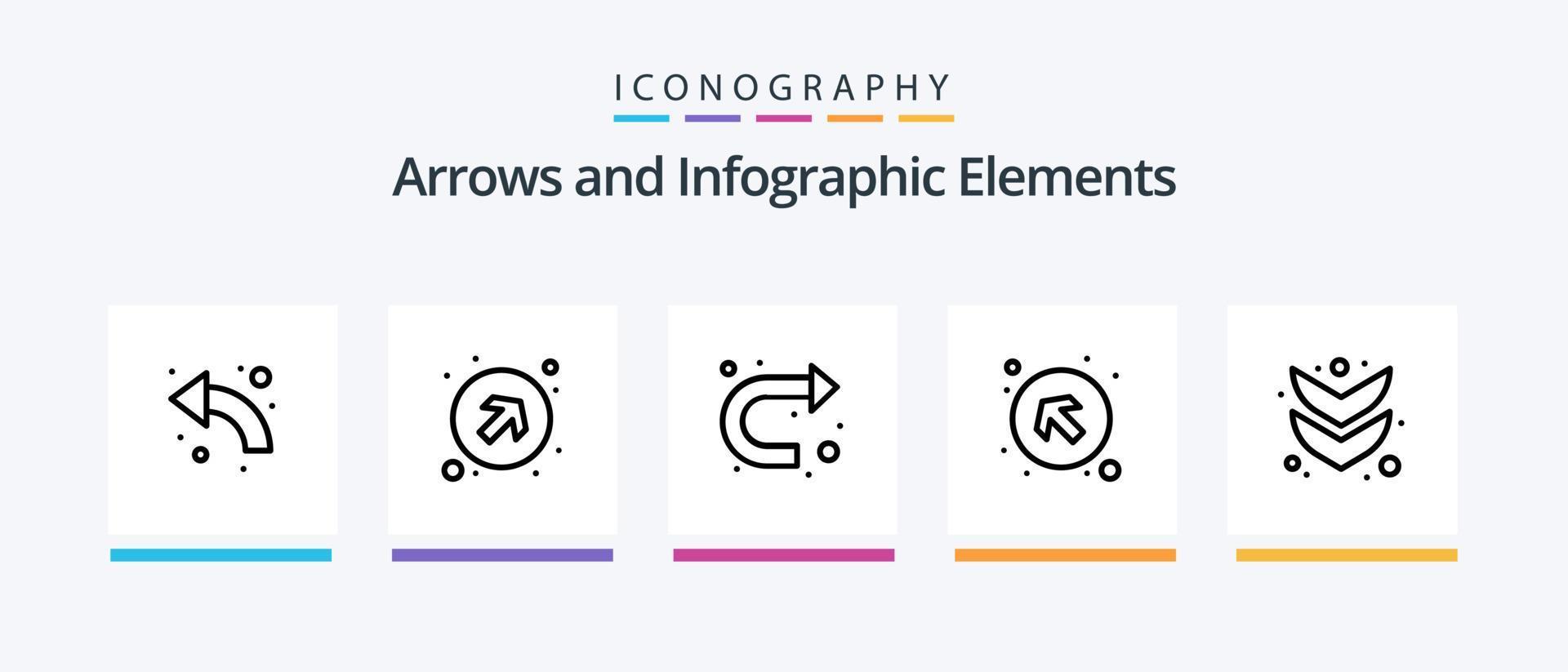Arrow Line 5 Icon Pack Including left up. arrows. sign. arrow. down. Creative Icons Design vector