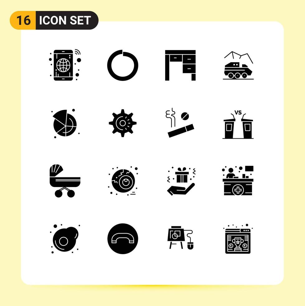 paquete de iconos de vector de stock de 16 signos y símbolos de línea para elementos de diseño de vector editables de planeta de superficie de escritorio de transporte de mercado