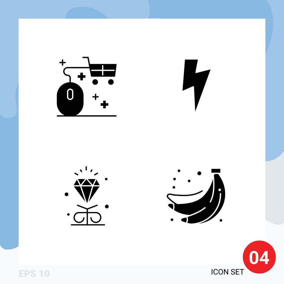 User Interface Solid Glyph Pack of modern Signs and Symbols of basket love online power wedding Editable Vector Design Elements