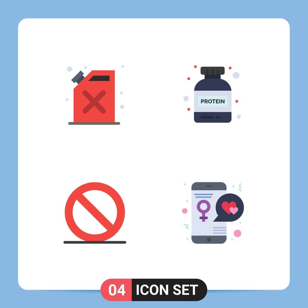 Stock Vector Icon Pack of 4 Line Signs and Symbols for barrel app gym close love Editable Vector Design Elements