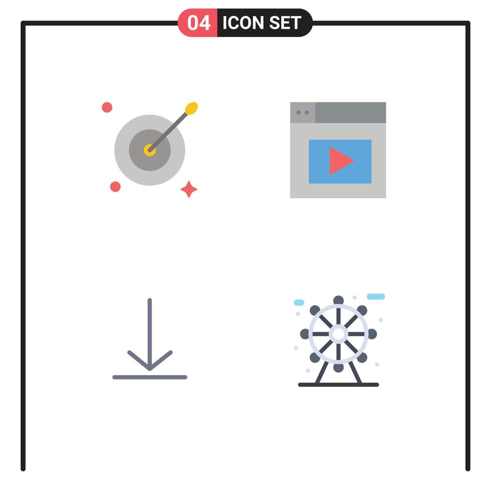 4 concepto de icono plano para sitios web móviles y aplicaciones destino ciudad descarga web parque elementos de diseño vectorial editables vector