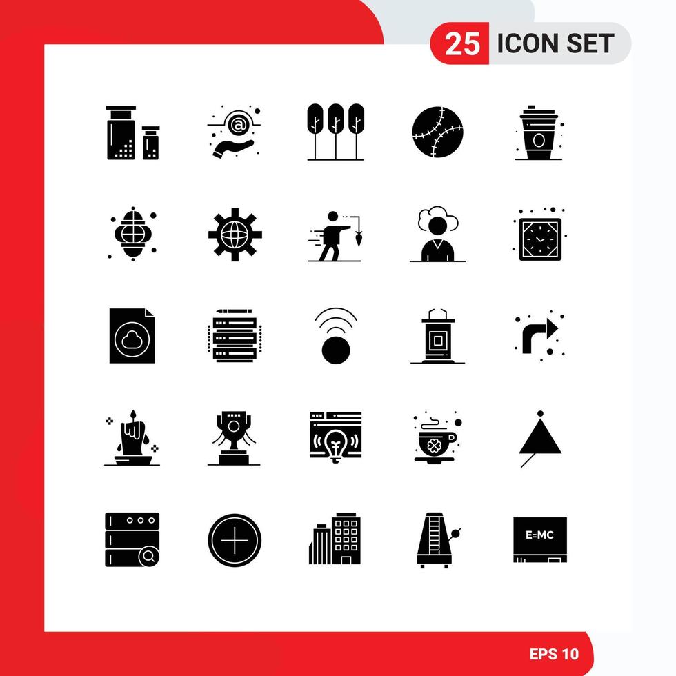 25 Creative Icons Modern Signs and Symbols of glass mens day support gentleman trees Editable Vector Design Elements