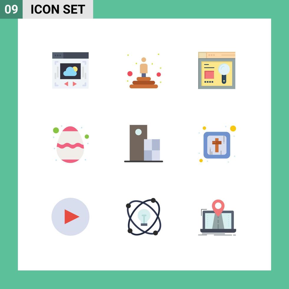 Universal Icon Symbols Group of 9 Modern Flat Colors of clock architecture web festival egg Editable Vector Design Elements