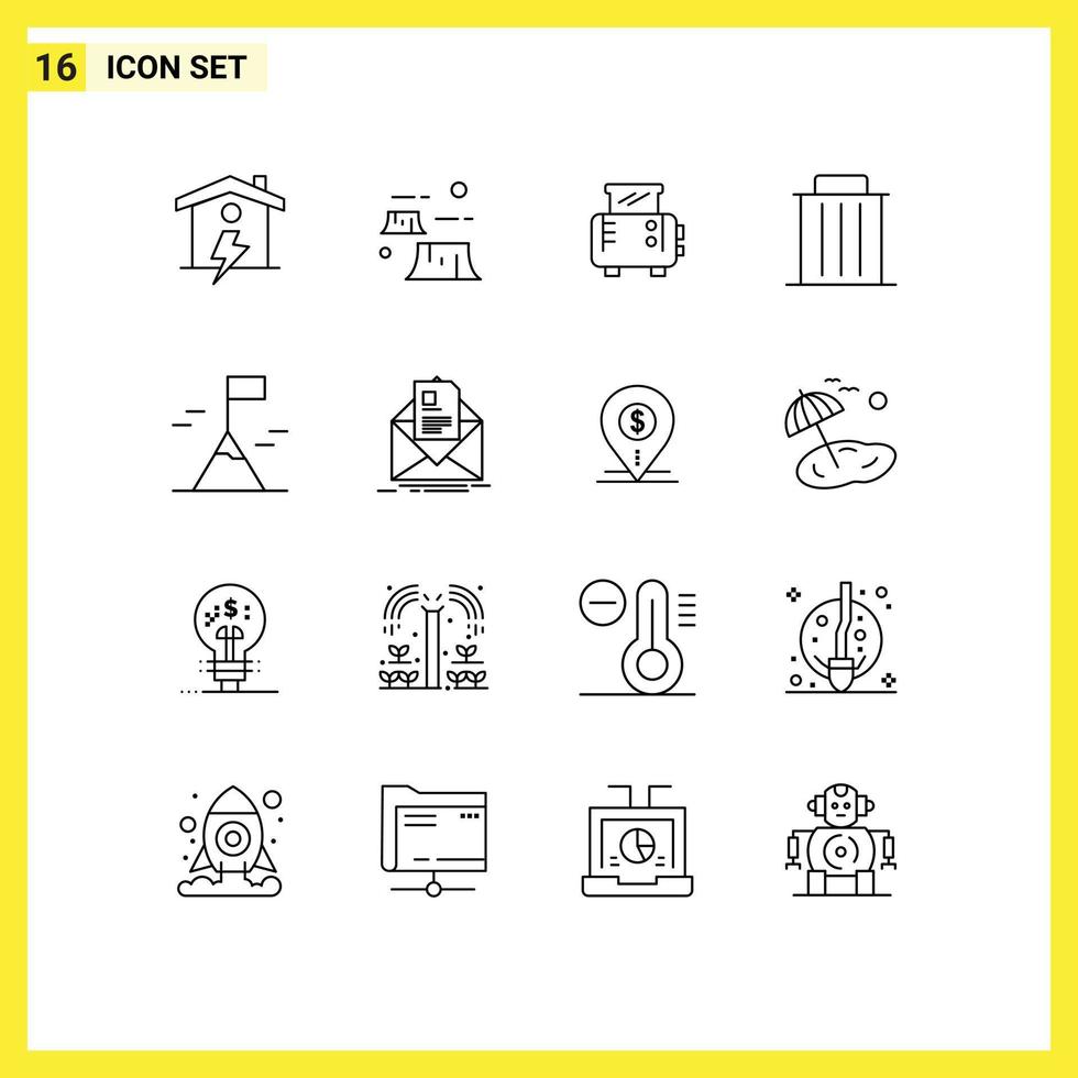 16 Outline concept for Websites Mobile and Apps adventure remove environment recycle delete Editable Vector Design Elements