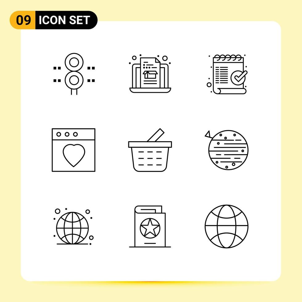 9 Creative Icons Modern Signs and Symbols of checkout mac check favorite ok Editable Vector Design Elements