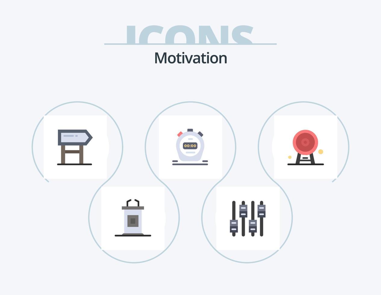 Motivation Flat Icon Pack 5 Icon Design. england. direction. watch. timer vector
