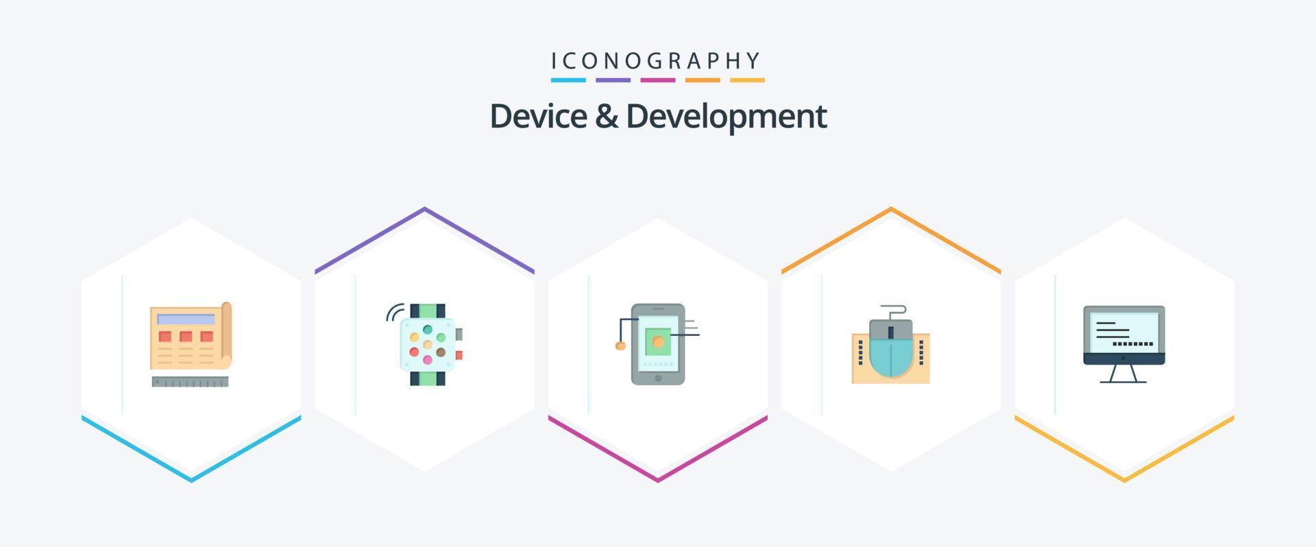 Device And Development 25 Flat icon pack including computer. hardware. education. computer. network vector
