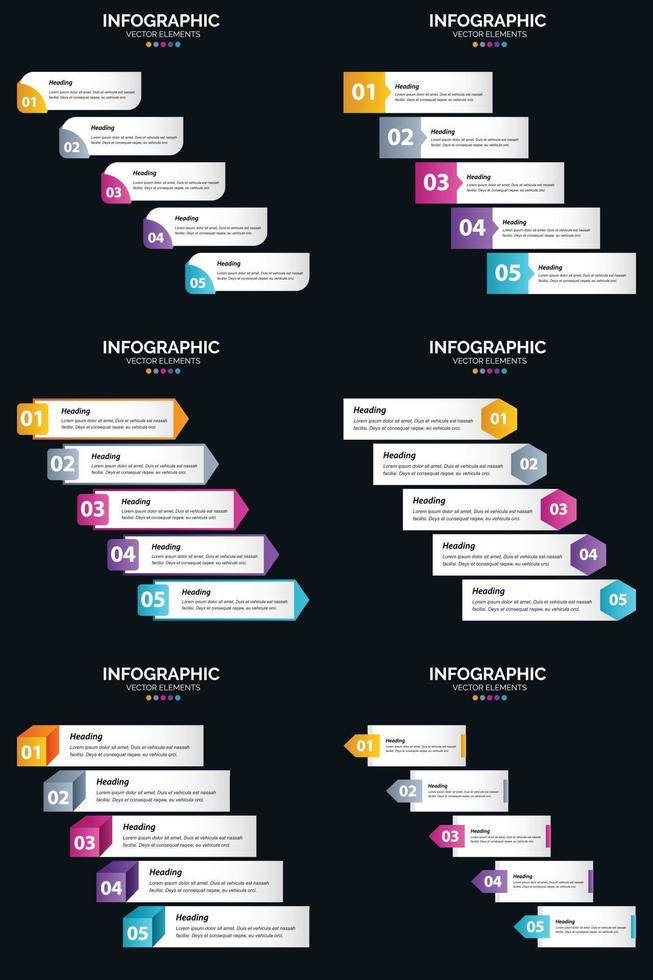 use infografías vectoriales para respaldar visualmente sus ideas de negocios en su presentación. vector