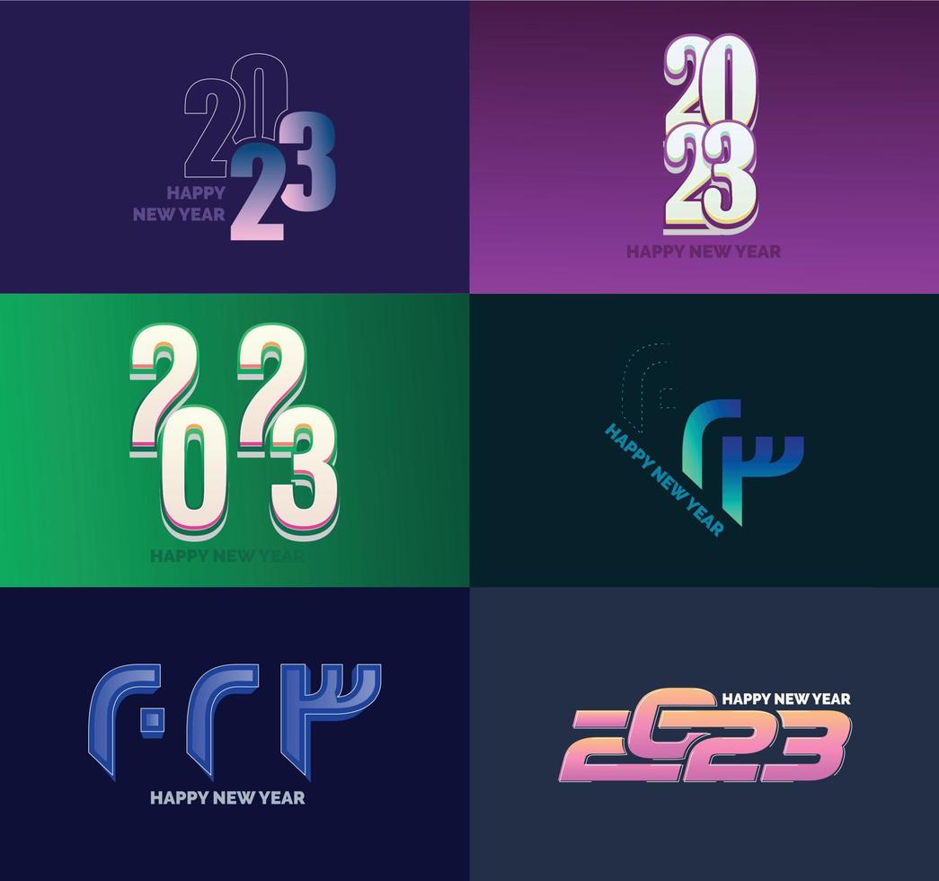 Big Set of 2023 Happy New Year logo text design 2023 number design template vector